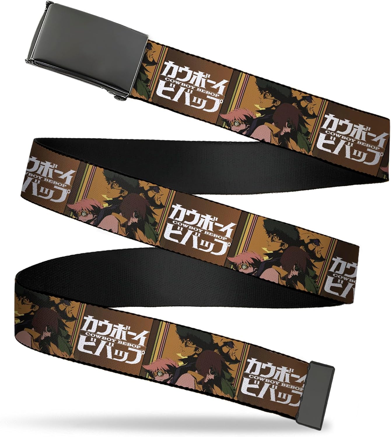 Adjustable Belt, Clamp Buckle, Cut-to-Fit, Cowboy Bebop Crew Group Pose and Title Logo Blocks