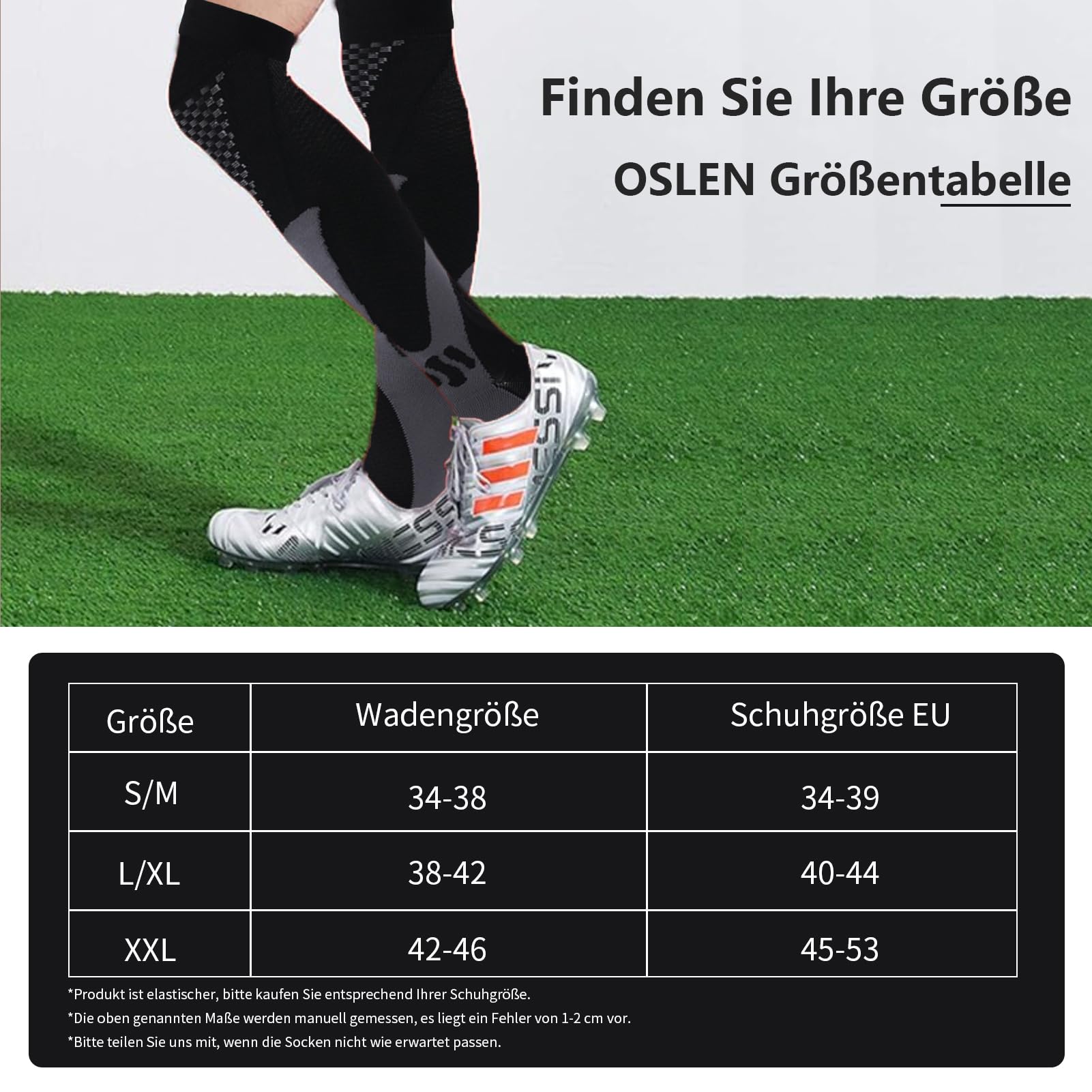 OSLEN Medias de compresión para hombre, calcetines de compresión para hombre y mujer, calcetines de compresión para deportes, vuelo, correr, viajes, ciclismo, fútbol, enfermeras, 15-20 mmHg