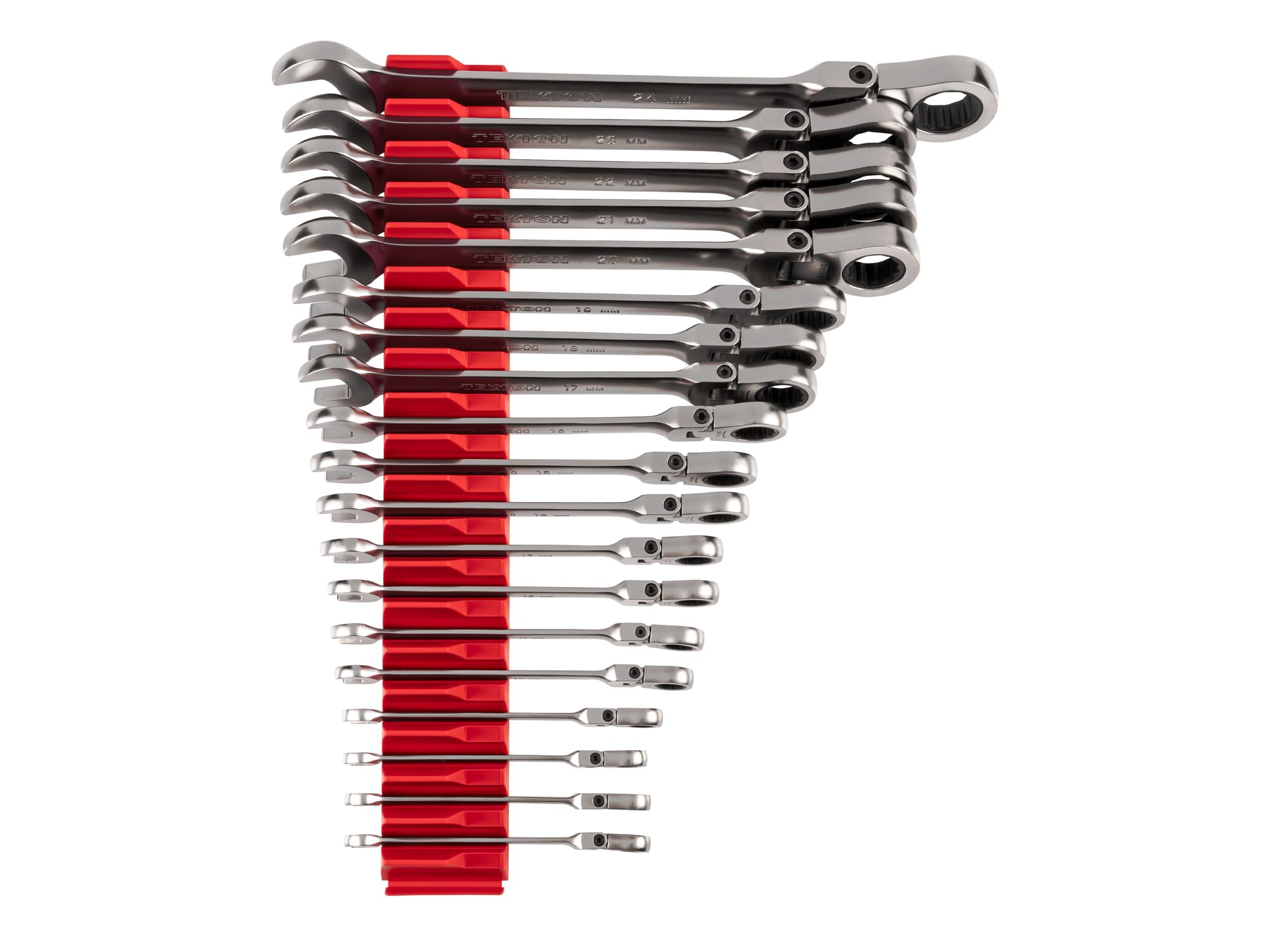 TEKTON Flex Head 12-Point Ratcheting Combination Wrench Set