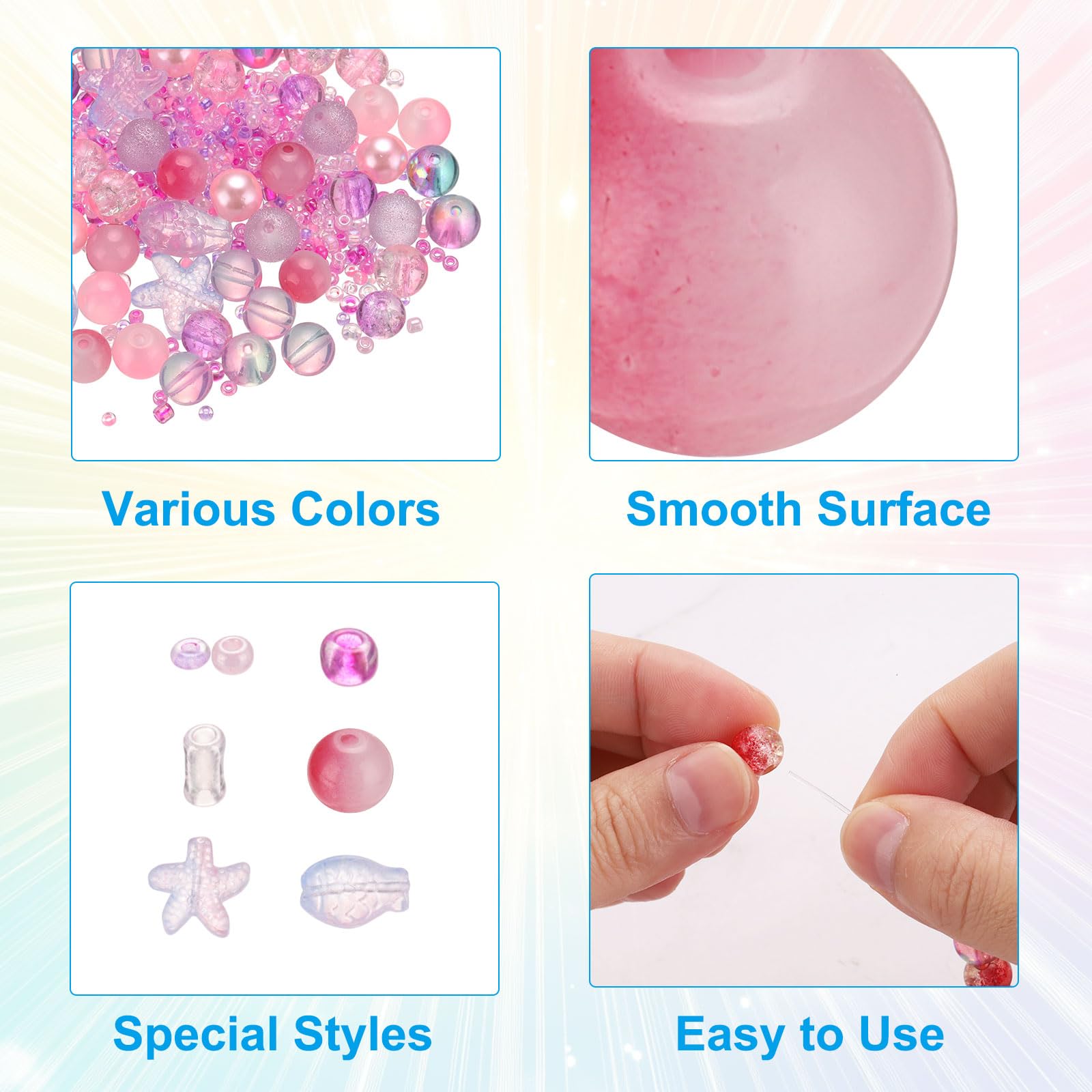 PATIKIL 2-8mm Assorted Glass Resin Beads - Image 3