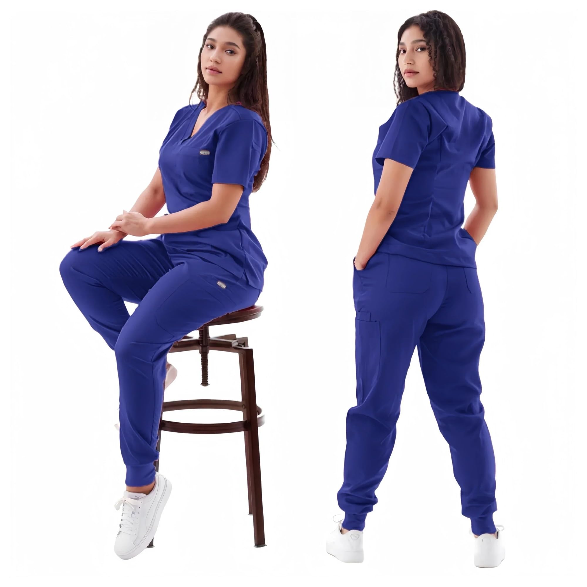 Uniforme De EnfermeríA Traje de jogging multicolor for enfermera, conjunto de ropa clínica, uniformes de médico for enfermería, camisetas de manga corta con cuello en V, pantalones de bolsillo Para En