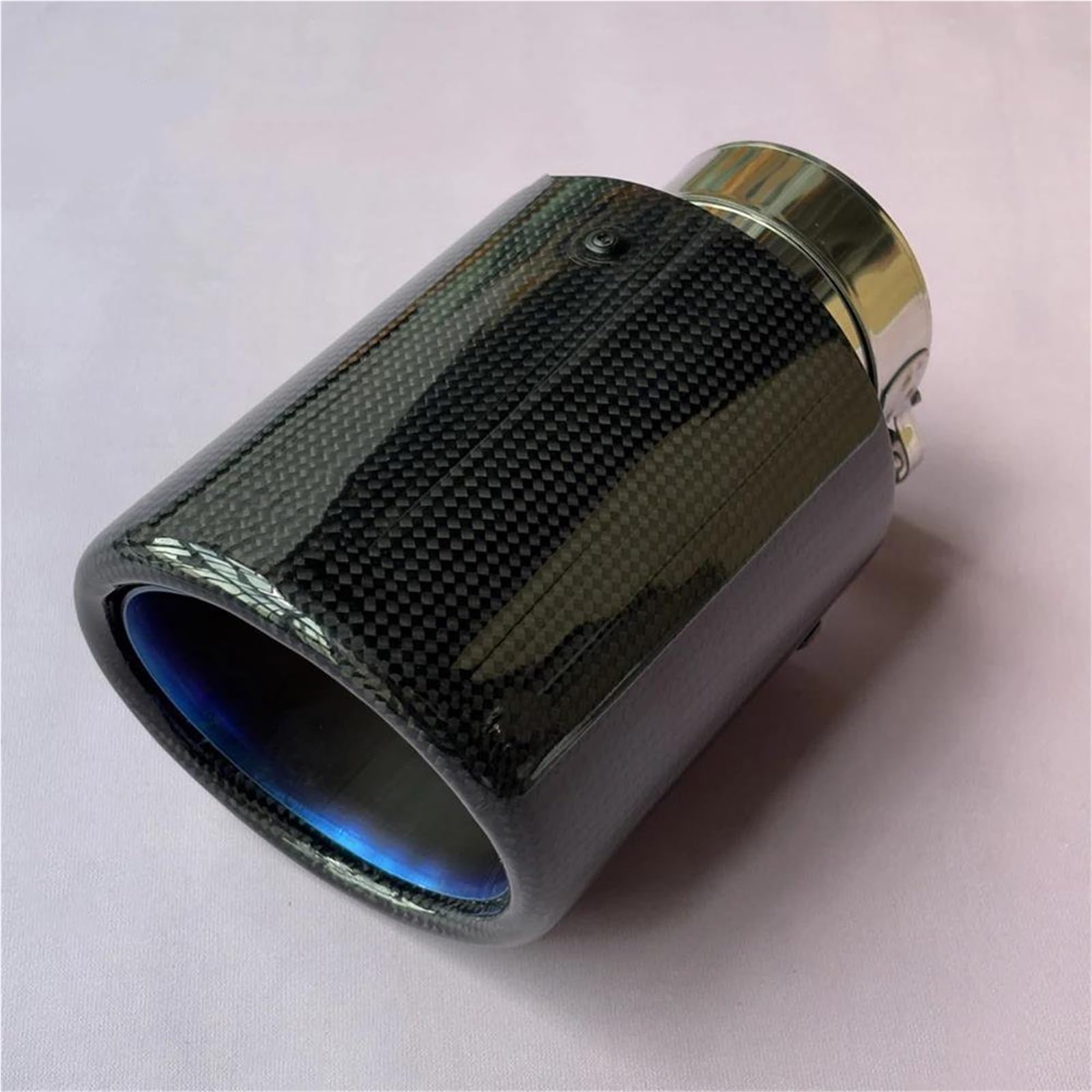 Punta de escape para coche en fibra de carbono brillante azul ID 51mm 8