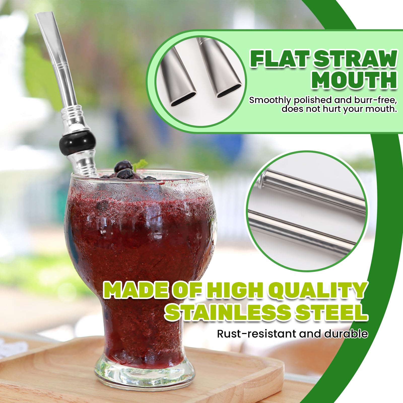 Fatiya Stainless Steel Yerba Mate Straw, Reusable Bombilla Mate Spoon Straws - Image 3