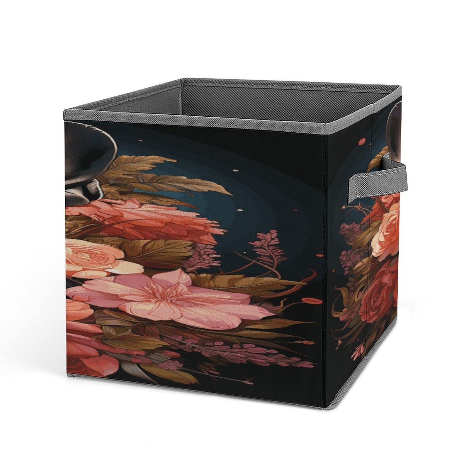 Fekiloot Style Bulldog And Flowers Storage Bins Storage Baskets
