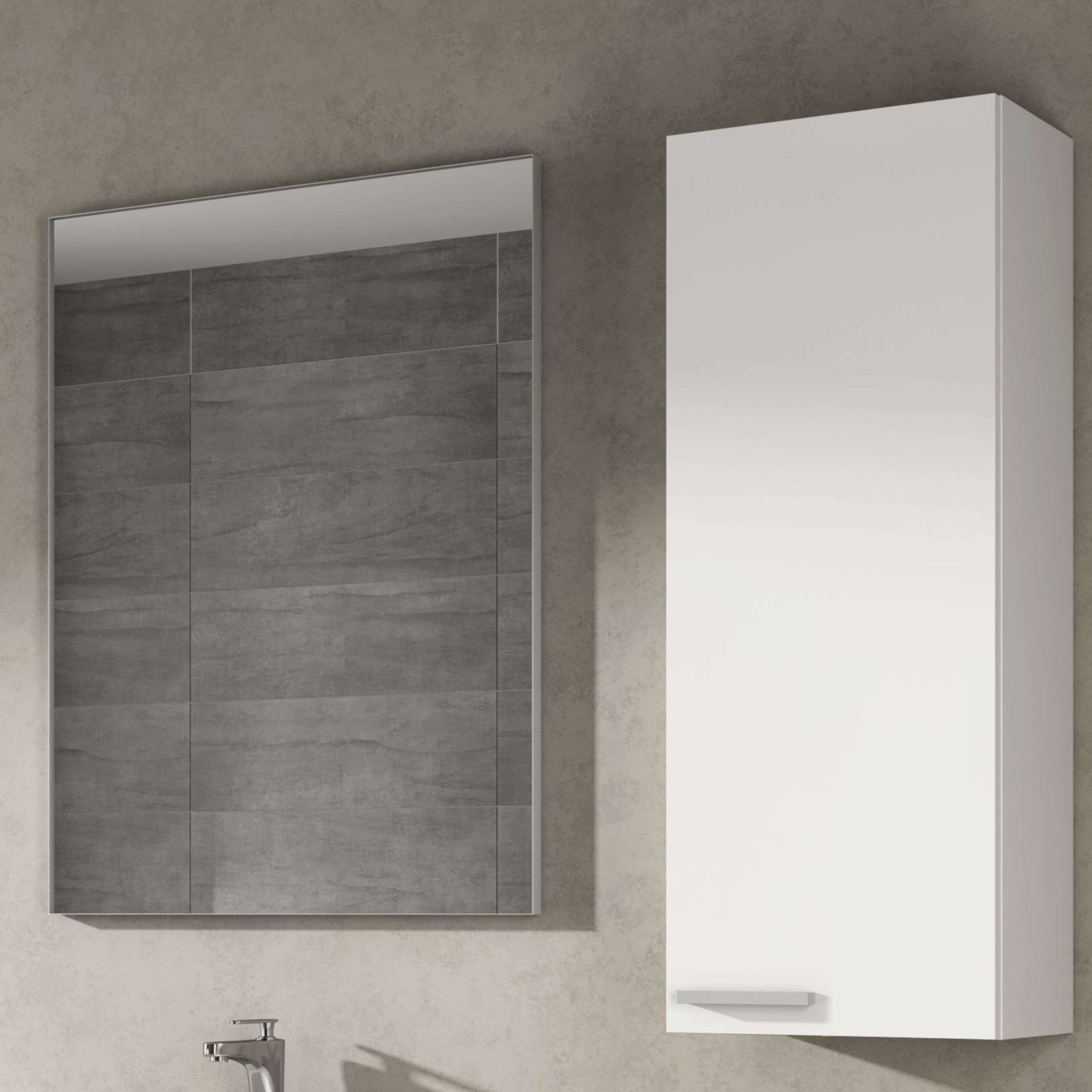 Columna de baño Koncept con 1 Puerta en Color Roble Canadian o Blanco Brillo 85x30x25 cm