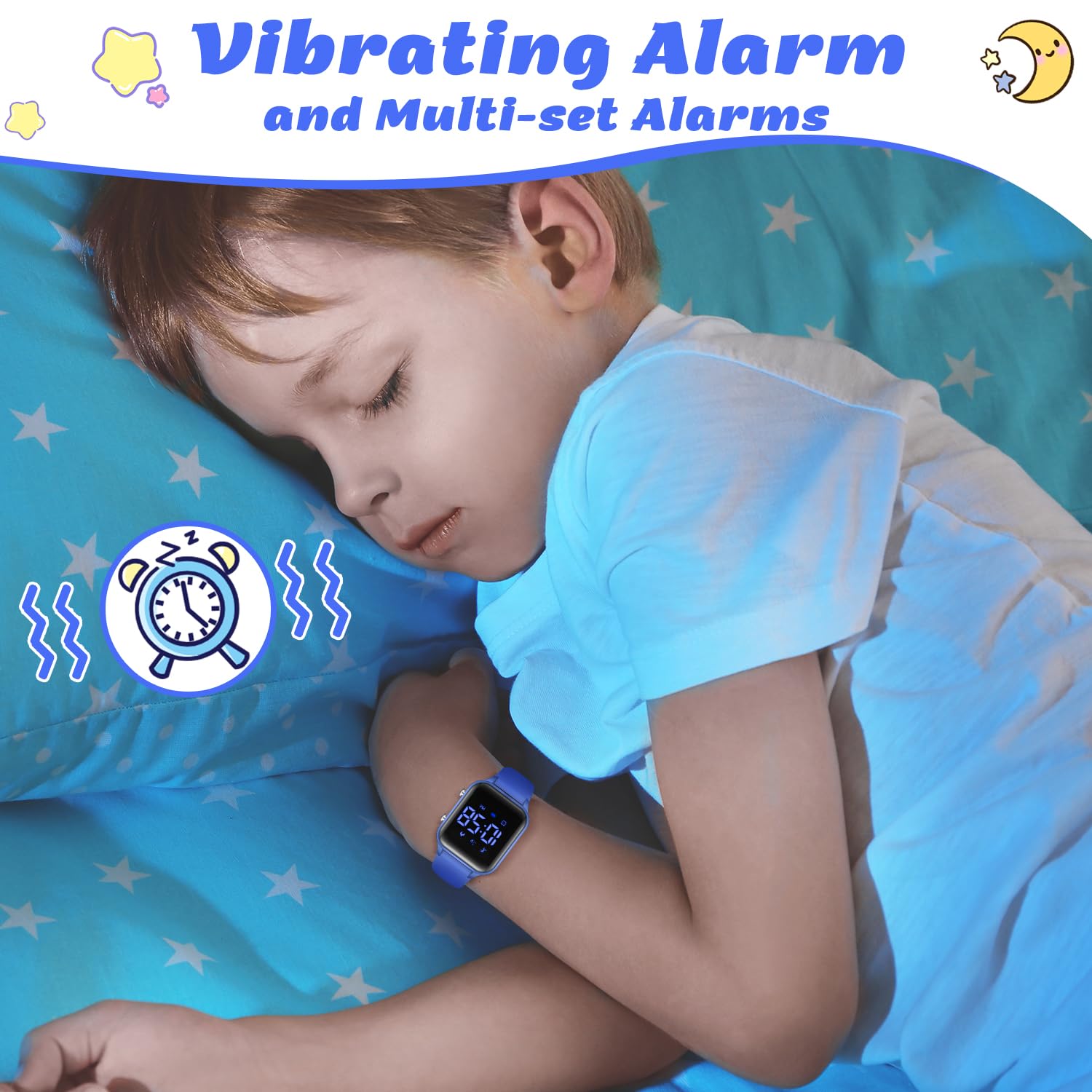 L LAVAREDO Relojes digitales para niños y niñas, reloj deportivo impermeable con podómetro, cronómetro, alarma de vibración para edades de 5 a 13 años, sin aplicación, reloj de seguimiento de fitness