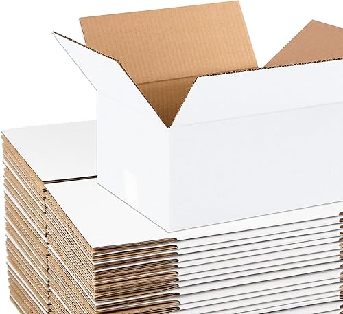 Caja de cartón corrugado Aviditi 1294W 12 in de largo x 9 in de ancho x 4 in de alto color blanco paquete de 25 unidades Caja de cartón corrugado Aviditi 1294W 12 in de largo x 9 in de ancho x 4 in de alto color blanco paquete de 25 unidades