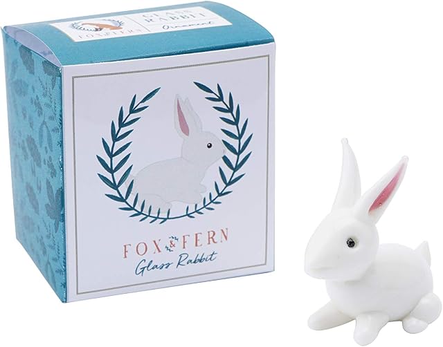 Fox and Fern Glass Ornament Rabbit Decoration in Gift Box | From CGB Giftware's Fox and Fern's Range | Glass Animal | GB05450