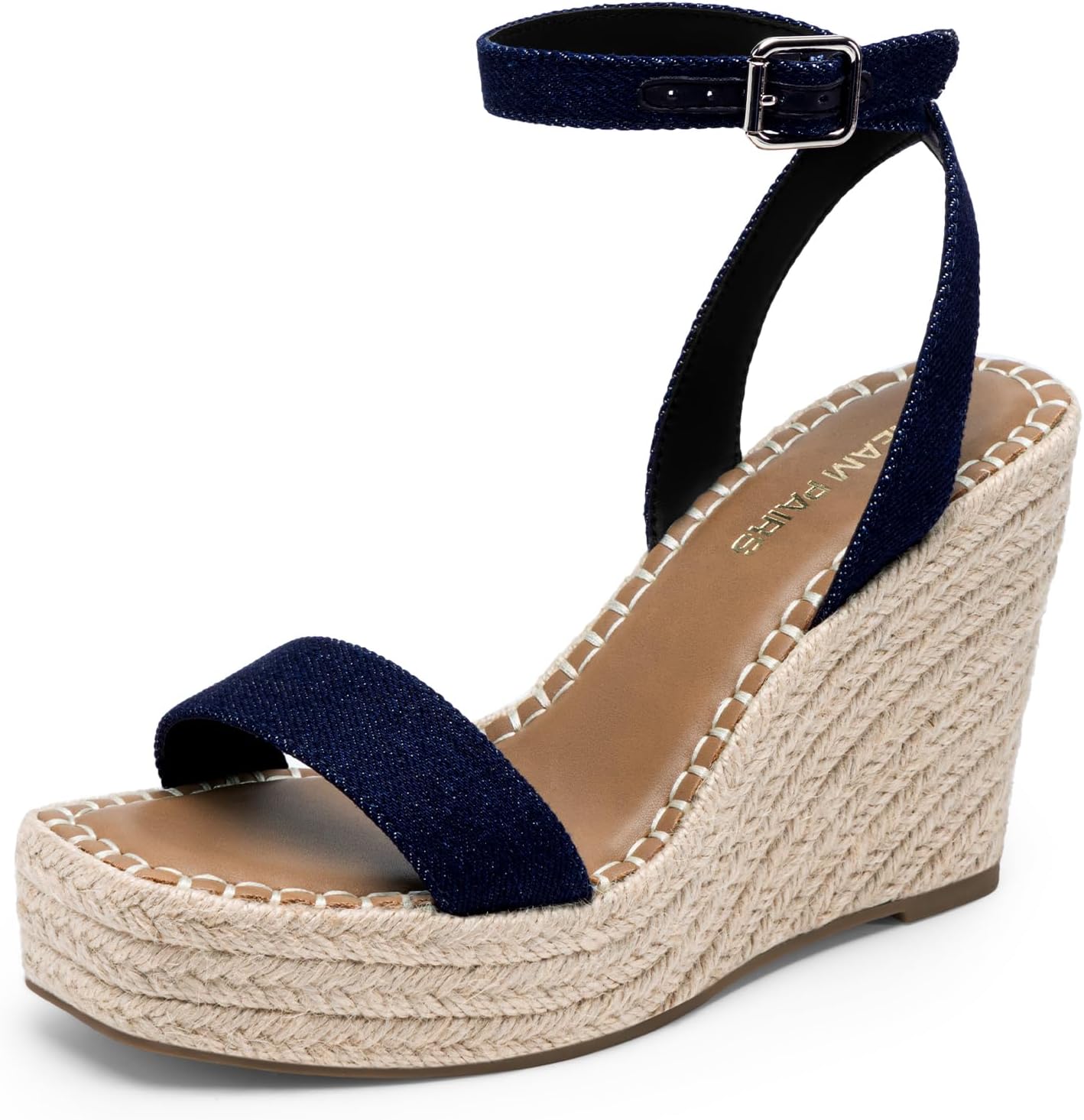 DREAM PAIRS Women's Open Toe Platform Sandals Adjustable Buckle Ankle Strap Comfortable Summer Espadrille Wooden Heeled Wedge Fashion Dressy Shoes