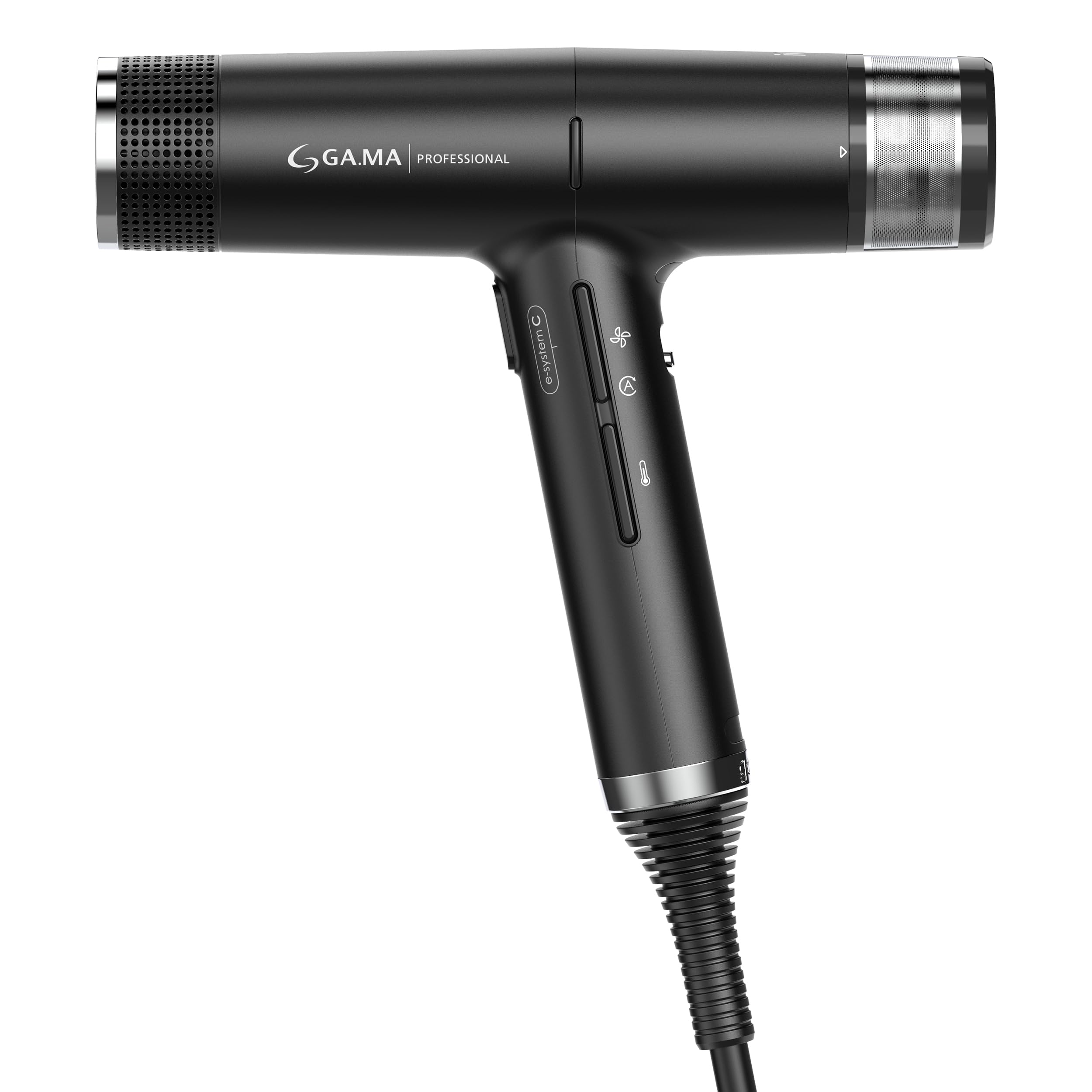 GA.MA iQ1 Perfetto Hair Dryer with 110,000 RPM Intelligent Brushless Motor, Oxy Active Technology, Auto-Clean & Washable Filter, Includes Diffuser & 3 Nozzles, Black