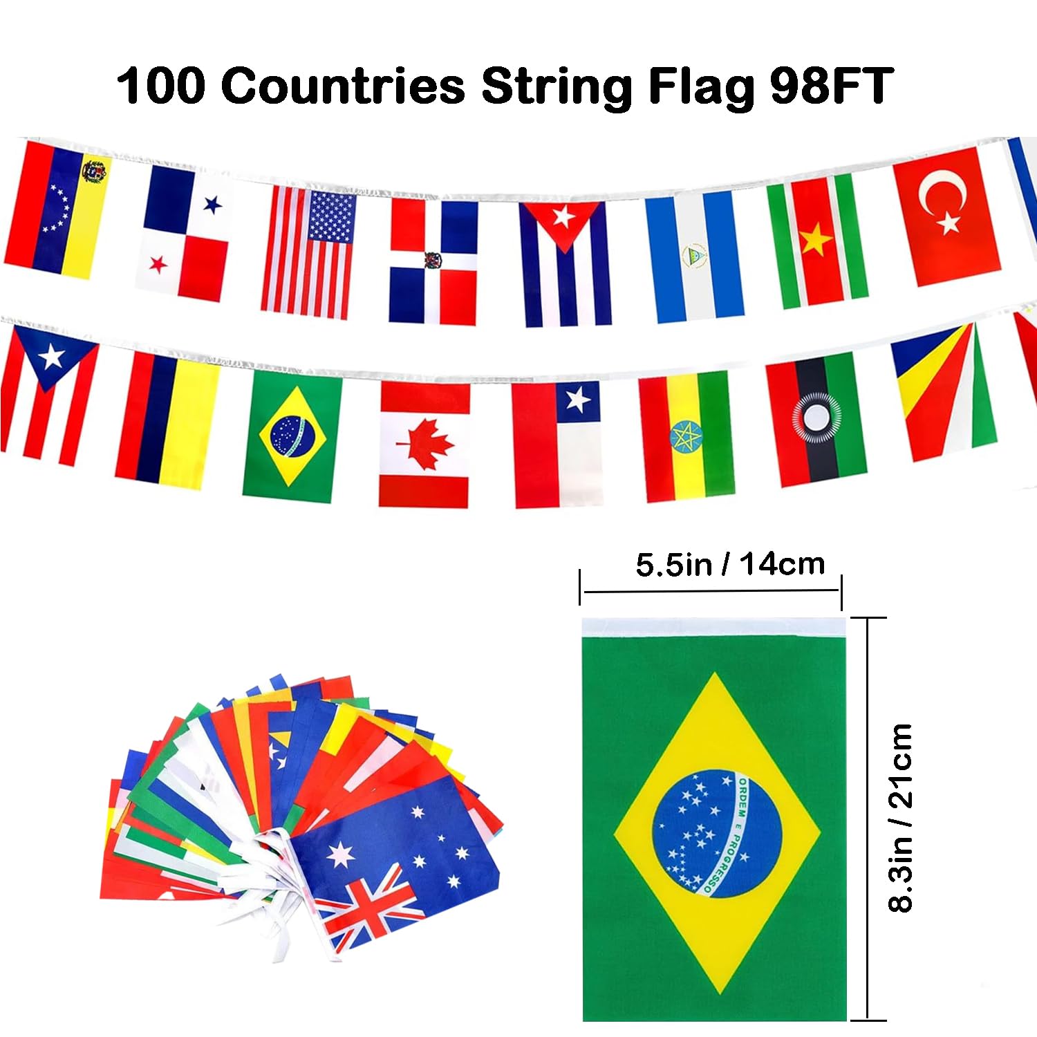 100 Country Flag Banner - World Flags FREE SHIPPING -2