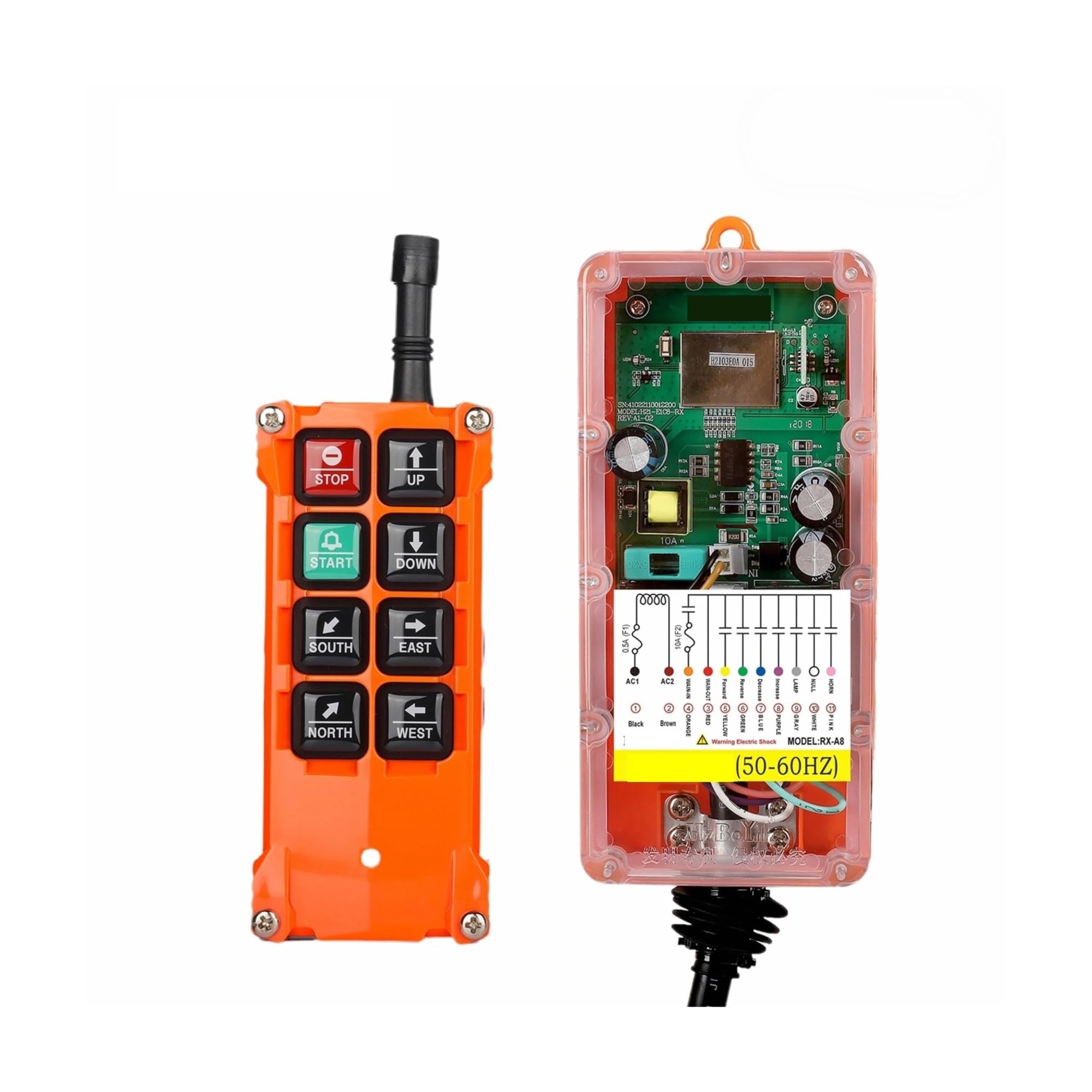 Télécommande industrielle sans fil à 8 boutons for grue,Sécurité Améliorée(12V,1set)