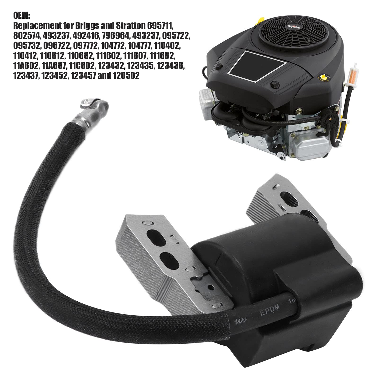 Remplacement de la Bobine D'allumage, Remplacement du Module de Bobine D'allumage en Métal de la Bobine D'allumage du Moteur 802574 796964 Universel pour Briggs et Stratton Bobines d'allumage