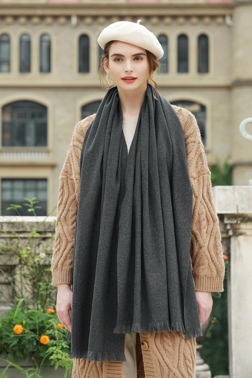 RIIQIICHY Sciarpa Donna Invernale Pashmina Scialle Stola Elegante Cerimonia Foulard Lungo Grande Spesse Calde