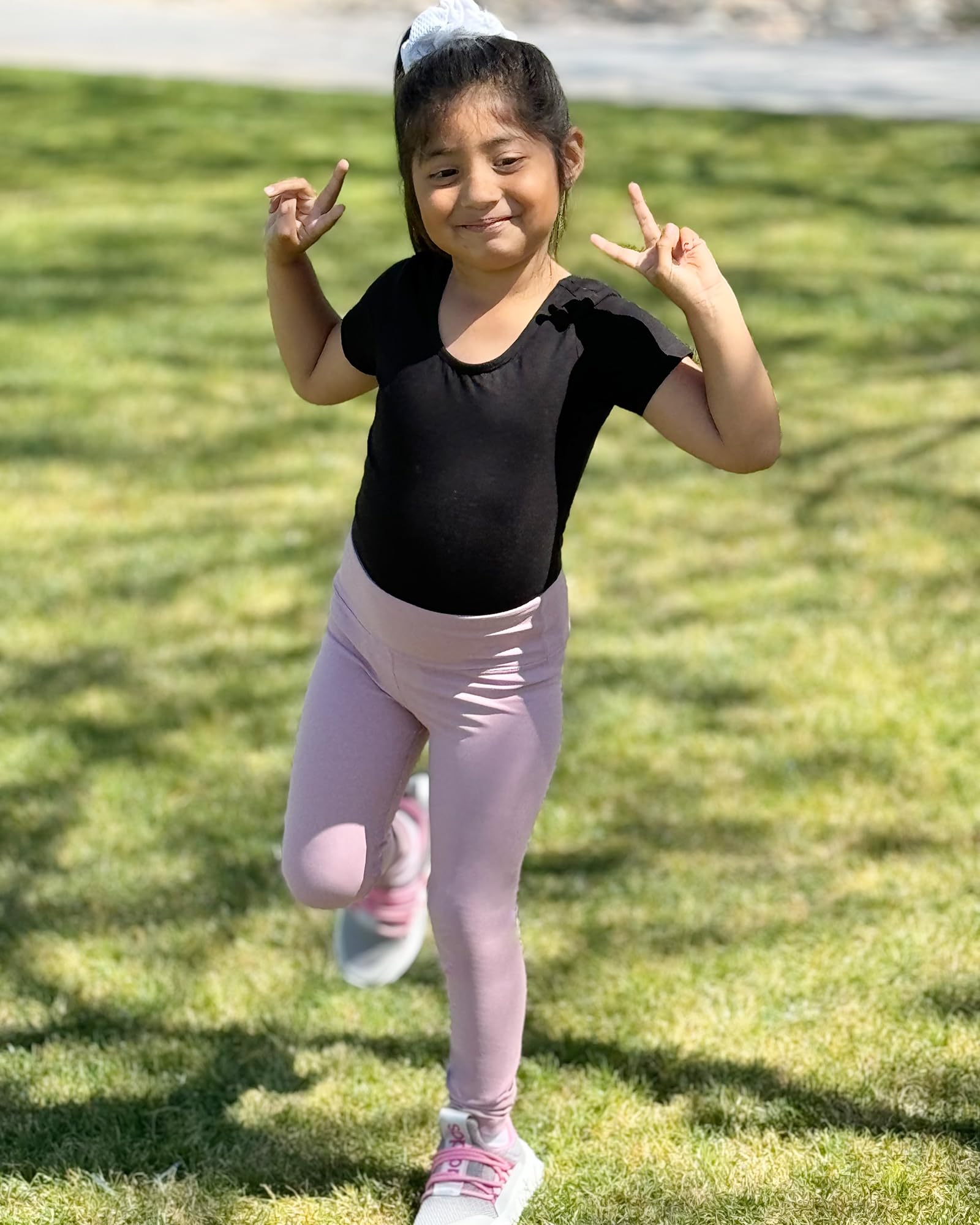 Stelle Girls Leggings Yoga Pants Youth Athletic Dance Running Active Tights Pack (BK+CR+NV+PK, 12-13 Years)