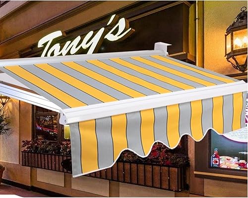 KAIYAO Reemplazo de tela retráctil para toldo de patio, cubierta superior impermeable para exteriores, toldo tipo vela para cubierta, restaurante,