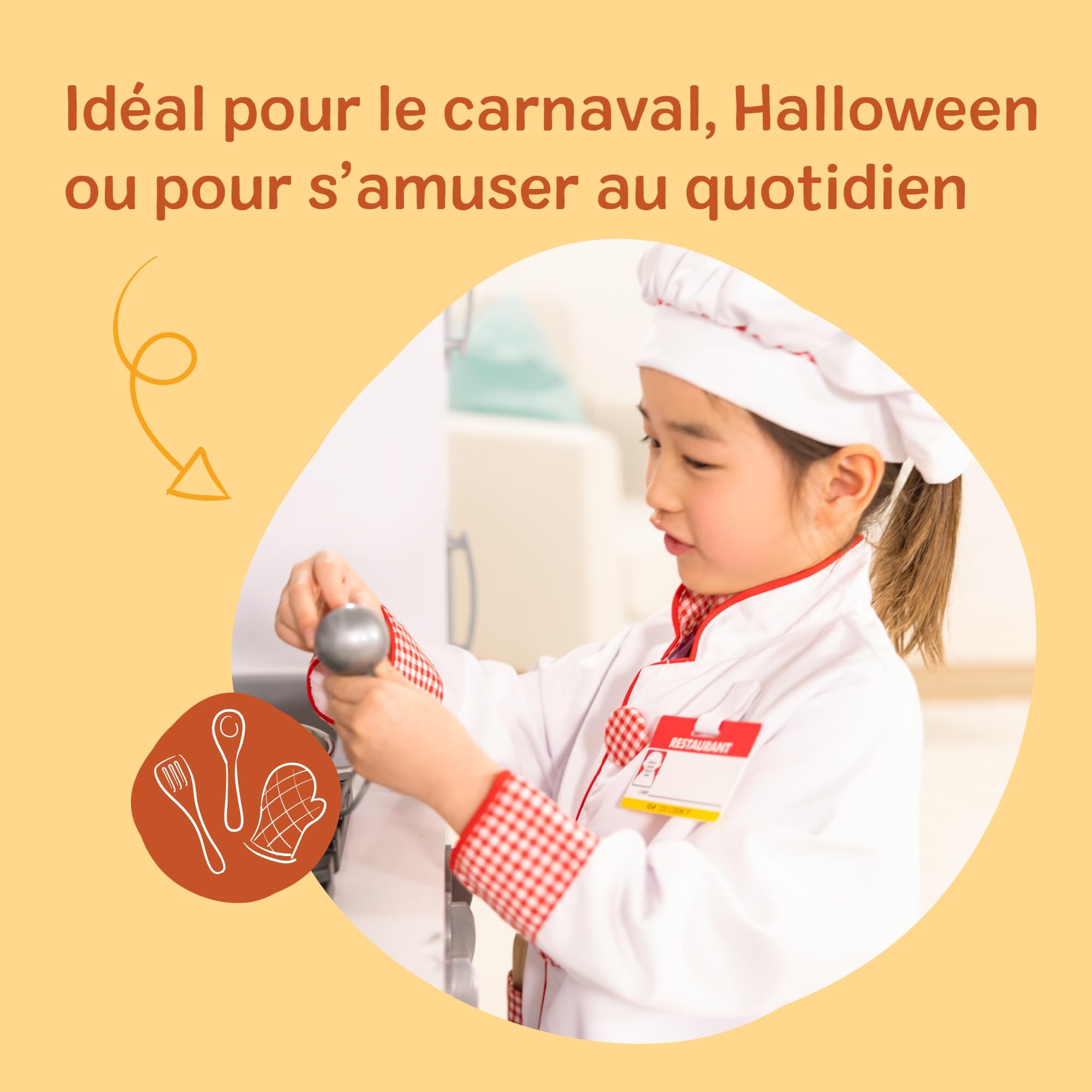 Melissa & Doug - Déguisement Chef Cuisinier - Jeu D'Imitation Enfant