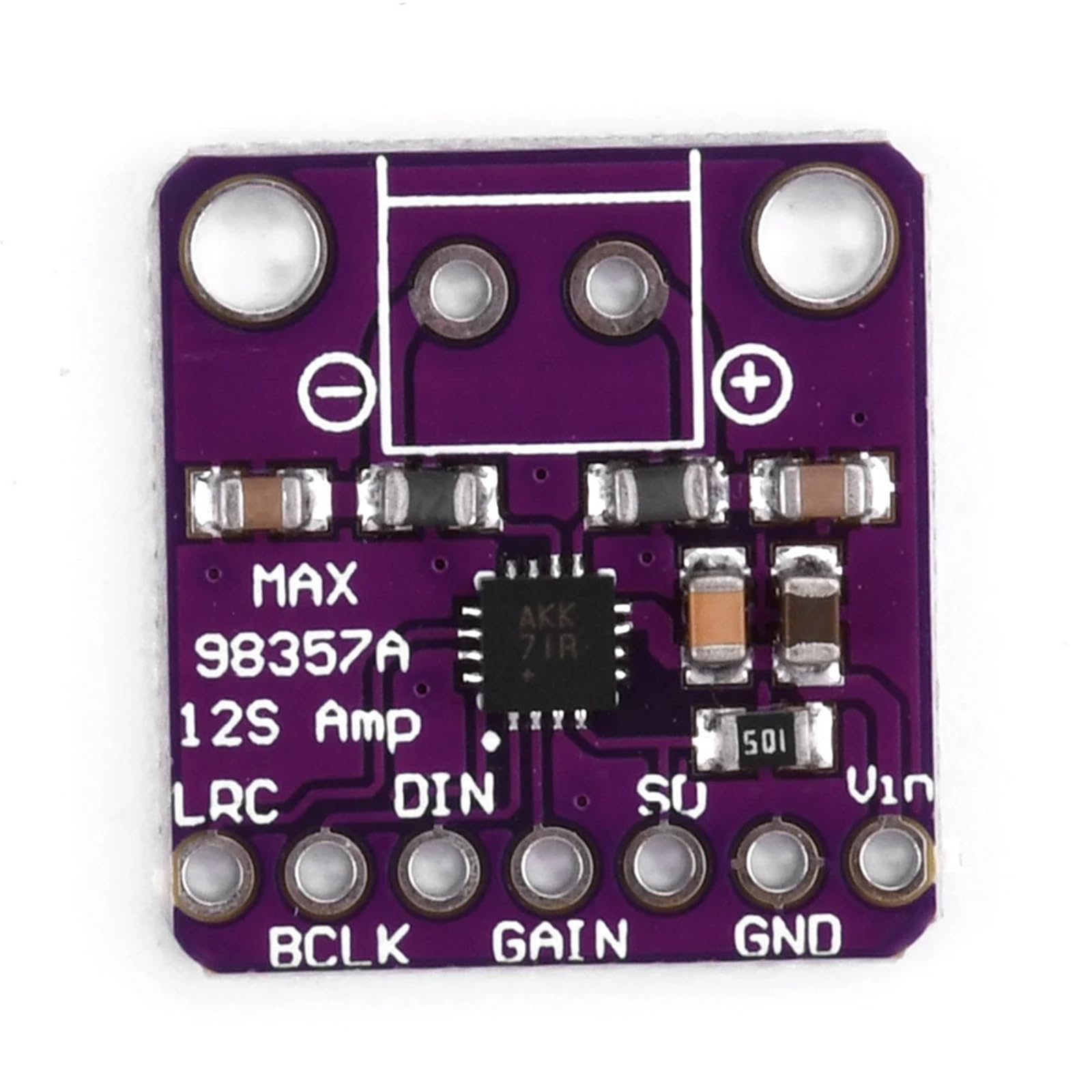 2PCS MAX98357 I2S 1.8/3.2W Audio Amplifier Module 2.5-5.5V Unfiltered Class D Power Amplifier Board