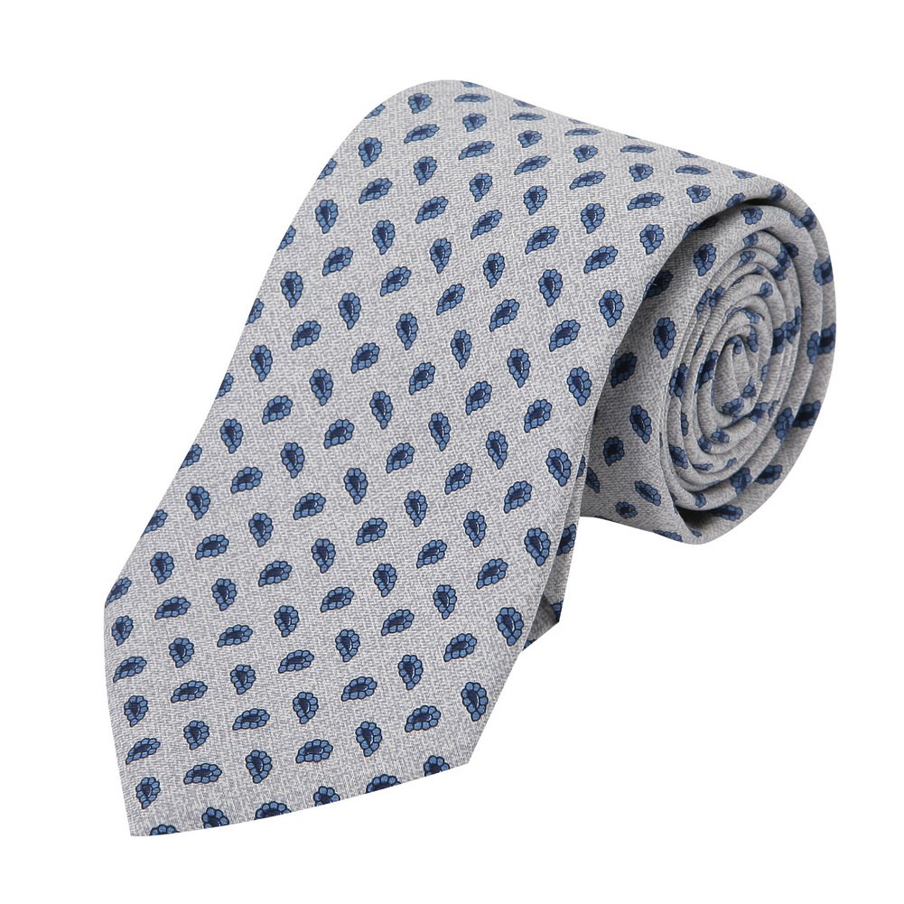 Men's Basic Grey Dot Pattern Silk Wool Tie