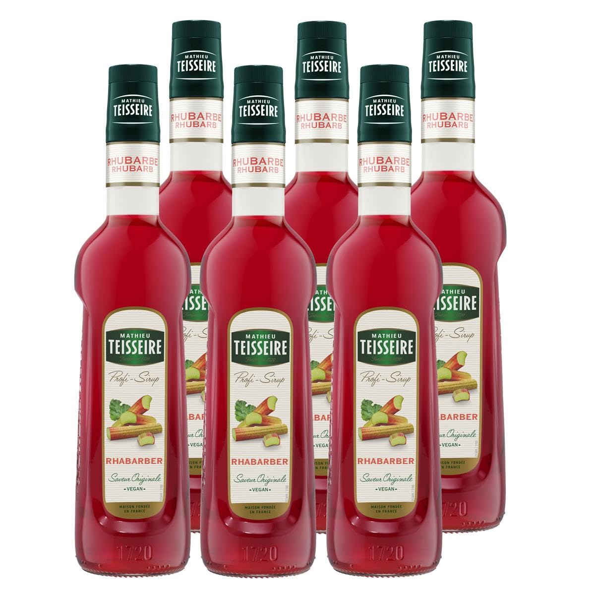 Mathieu Teisseire Getränke-Sirup Rhabarber 0,7L - Cocktails (6er Pack)
