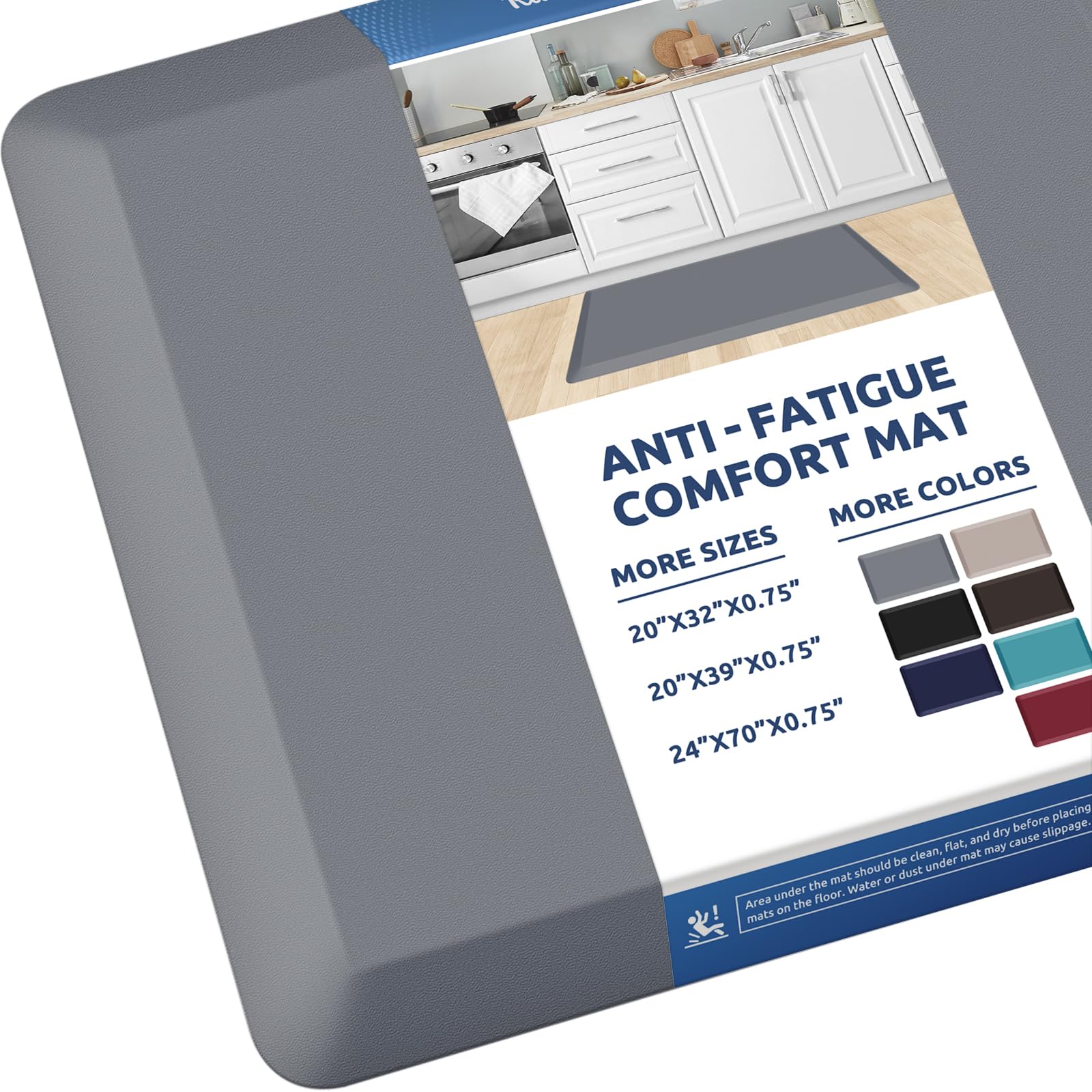 KitchenClouds Kitchen Mat Cushioned Anti Fatigue Rug 17.3"x28" Water Resistant Non Slip Standing Desk Mat Comfort Floor Mats for Kitchen House Sink Office (Khaki) — view 59