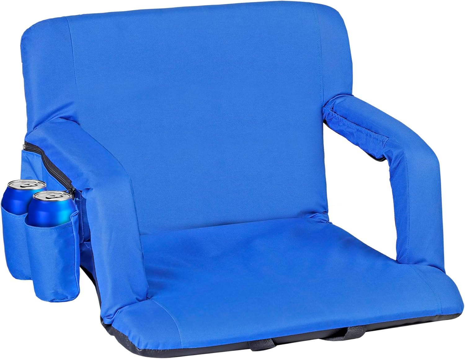 ZENY Stadium Seat for Bleachers with Back Support, Foldable Bleacher Chairs 6 Reclining Positions, Armrests, Cup Holder, Backpack Straps