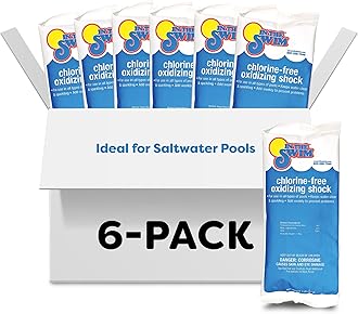 Chlorine-Free Pool Shock – Quick Dissolving, Fast-Acting, Shock-Oxidizer for Swimming Pools, Spas, and Salt Chlorinated Pools Compatible - 6 x 1 Pound Bags