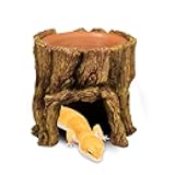 NANEEZOO Reptile Hide Cave 2 in 1 Reptile Humid Cave with Terracotta Water Basin Moisture Keeping and Shedding Help for Reptile Amphibians Leopard Gecko