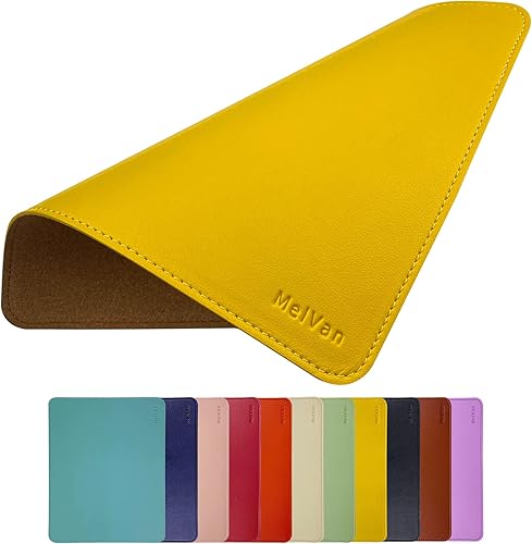 Alfombrilla de mouse de piel sintética con borde cosido, alfombrilla de mouse de madera, alfombrilla de mouse impermeable para computadoras, laptop,