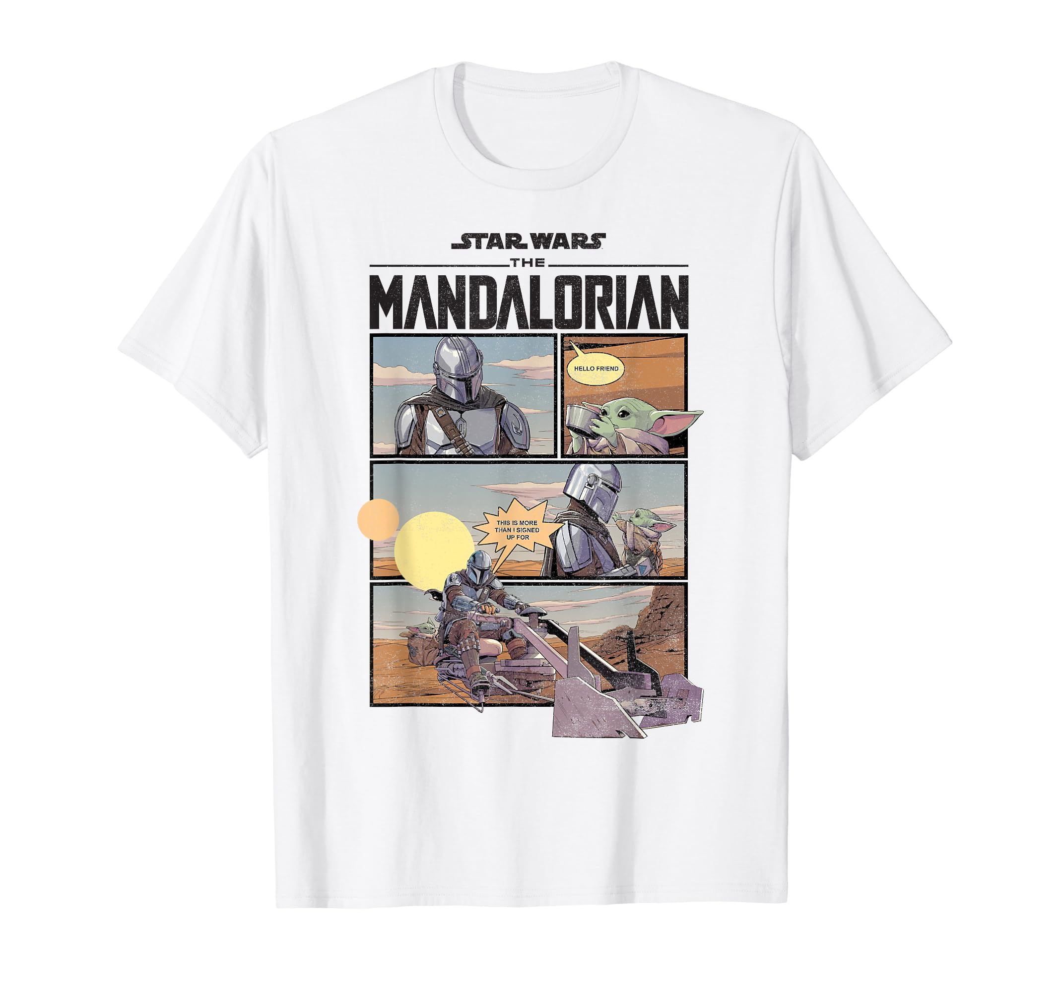 Amazon | スター・ウォーズ マンダロリアンコミックパネル Tシャツ | T 