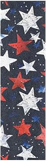 Red White and Blue Stars Independence Grip Tape Skateboard Tear-Proof pro Scooter Grip Tape Longboard Grip Tape Anti-Tearing Grip Tape Cruiser Board, 33×9 Inch