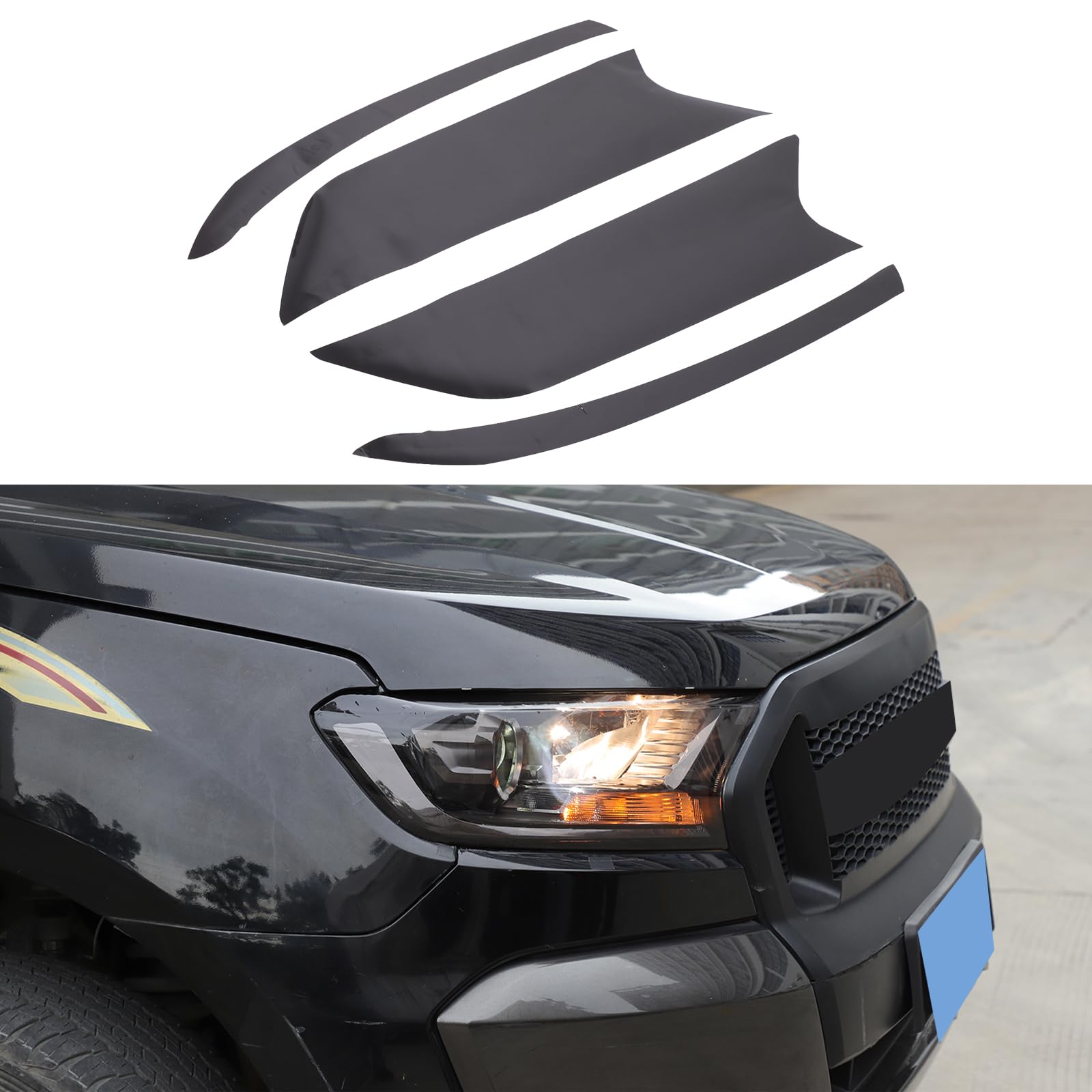 Film teinté phare voiture Ford Ranger protection noir mat fumé