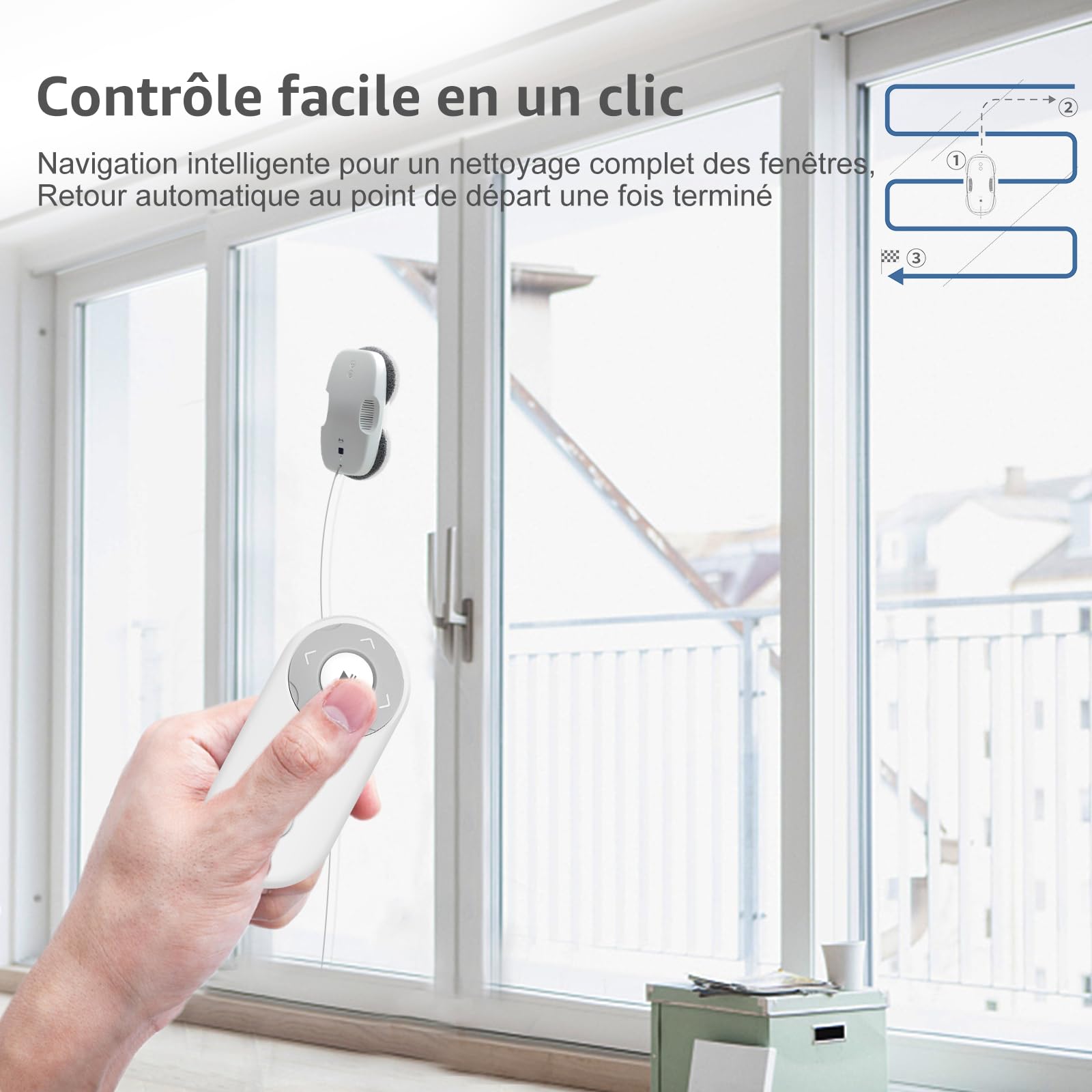 HUTT DDC55 Robot Nettoyeur Vitre, Robot Laveur de Vitre Automatique, Système de Sécurité, Navigation Intelligente, Télécommandé, pour Toutes Les Surfaces Lisses - Électroménager HUTT DDC55 Robot Nettoyeur Vitre, Robot Laveur de Vitre Automatique, Système de Sécurité, Navigation Intelligente, Télécommandé, pour Toutes Les Surfaces Lisses - Électroménager