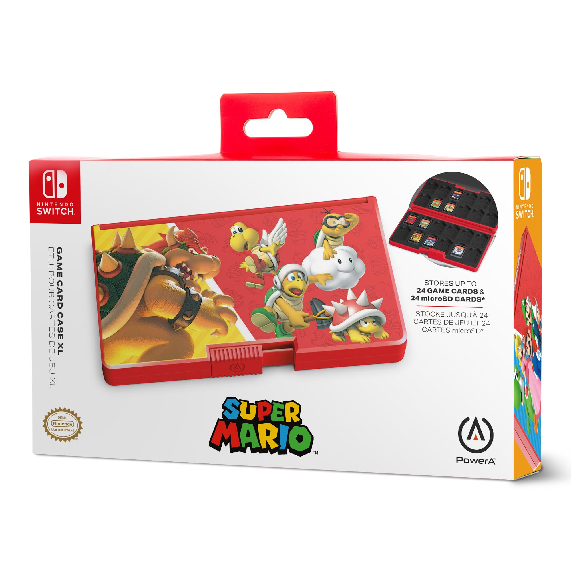Etui PowerA XL na karty do gier Nintendo Switch - Bohaterowie vs. Złoczyńcy, przenośny, pojemnik na gry, karty do gier na konsolę Nintendo Switch