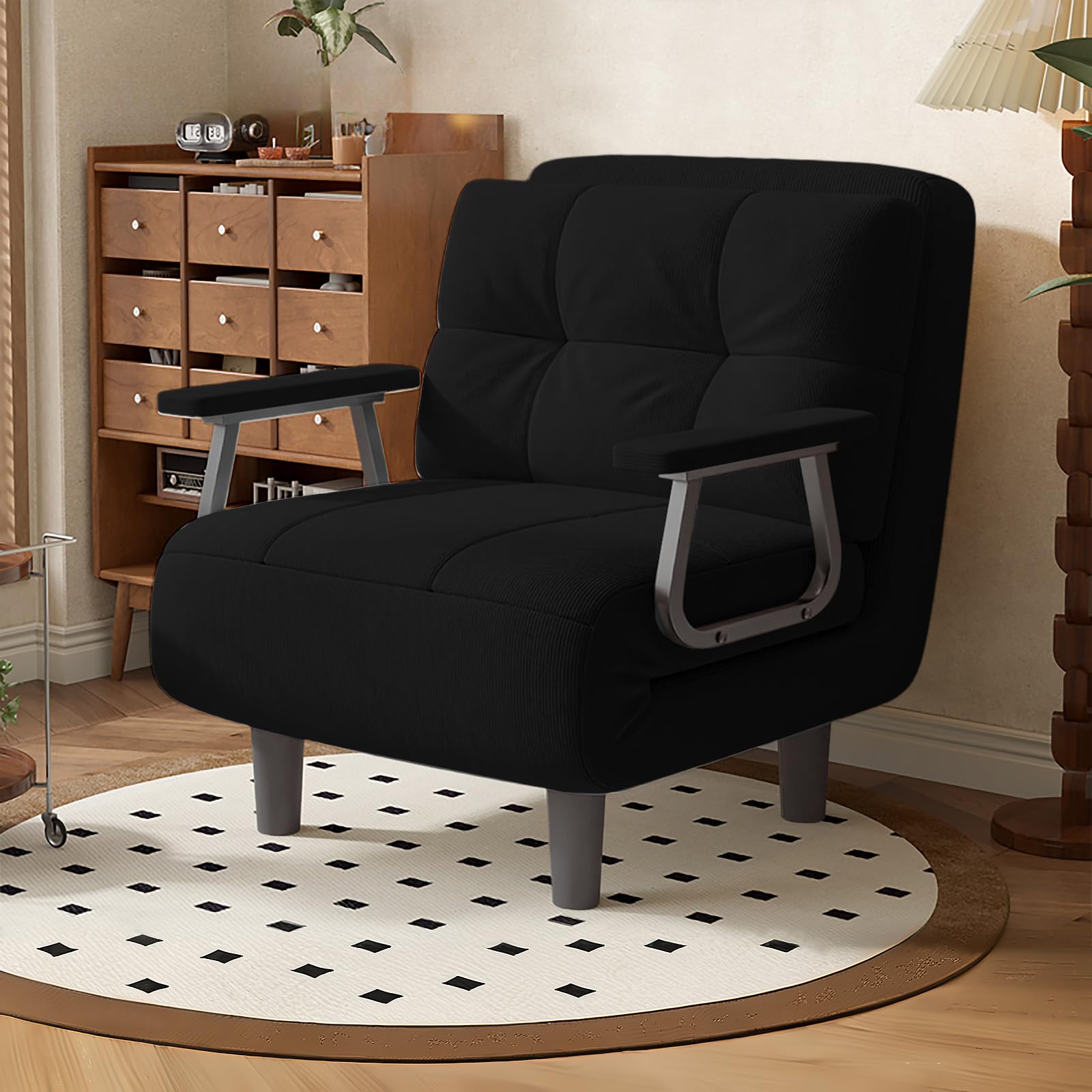 Fabulcozy 4-in-1 Folding Sofa Bed, Single Convertible Chair Bed with 5-Position Backrest & Pillow, Padded Sleeper Couch for Living Room Guest — image 1