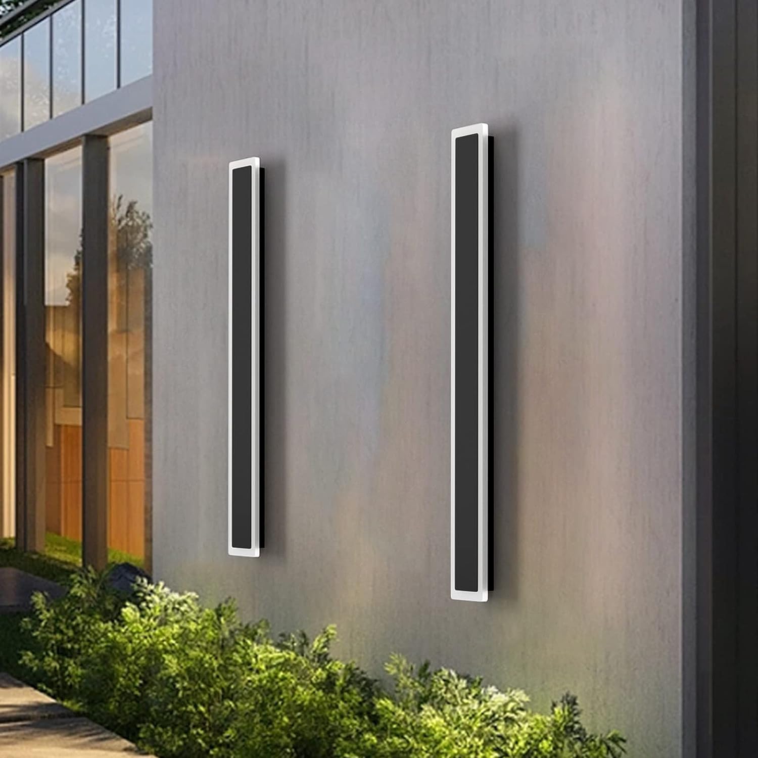 Luces de pared para exteriores, accesorios de iluminación para exteriores LED Negros, montaje en pared, Luces de Porche modernas, Aplique de pared, lámpara de pared lineal LED Larga, iluminación exte