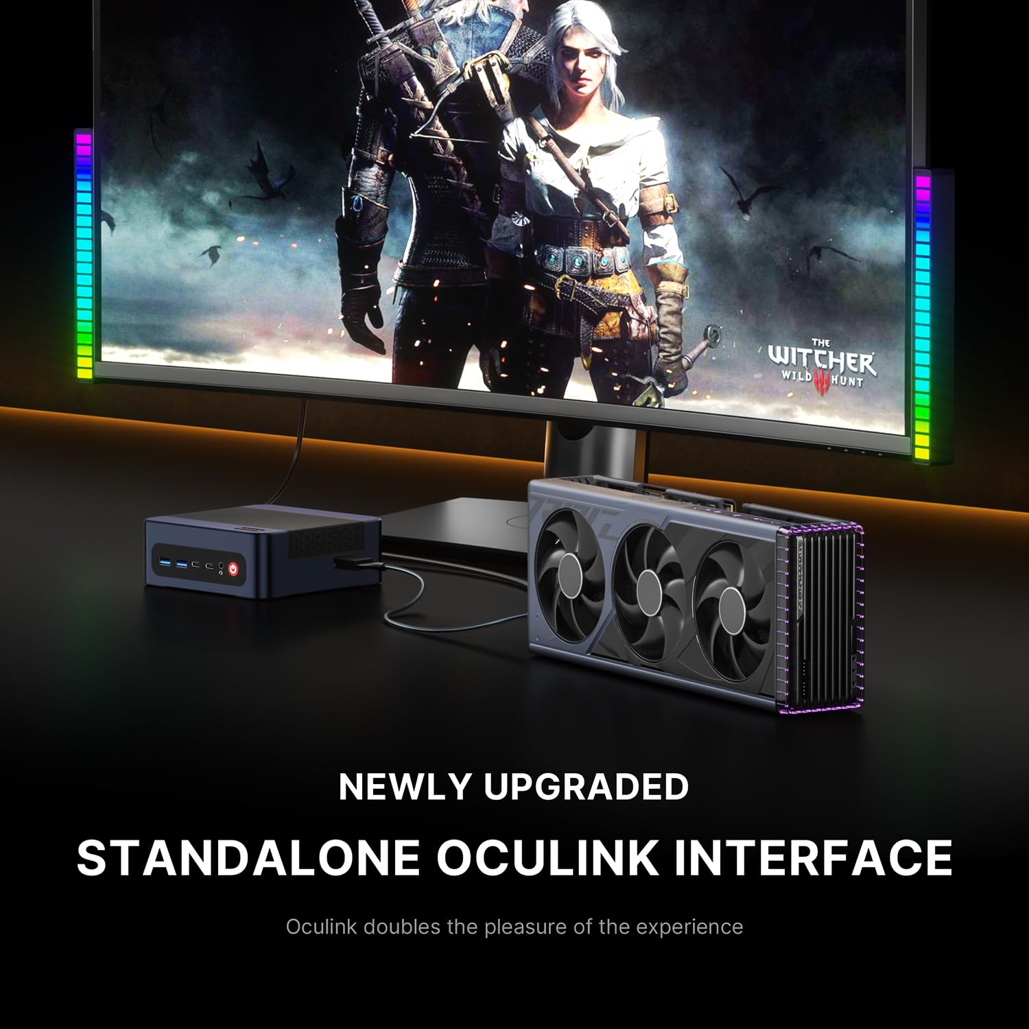 BOSGAME M2 Gaming Mini PC Ryzen 9 7940HS (8C/16T,Max 5.2GHz), 32GB DDR5 1TB NVMe SSD Mini Desktop PC, Dual 2.5G LAN, Quad Display, OCulink, Wi-Fi 6E&BT5.2 — view 7