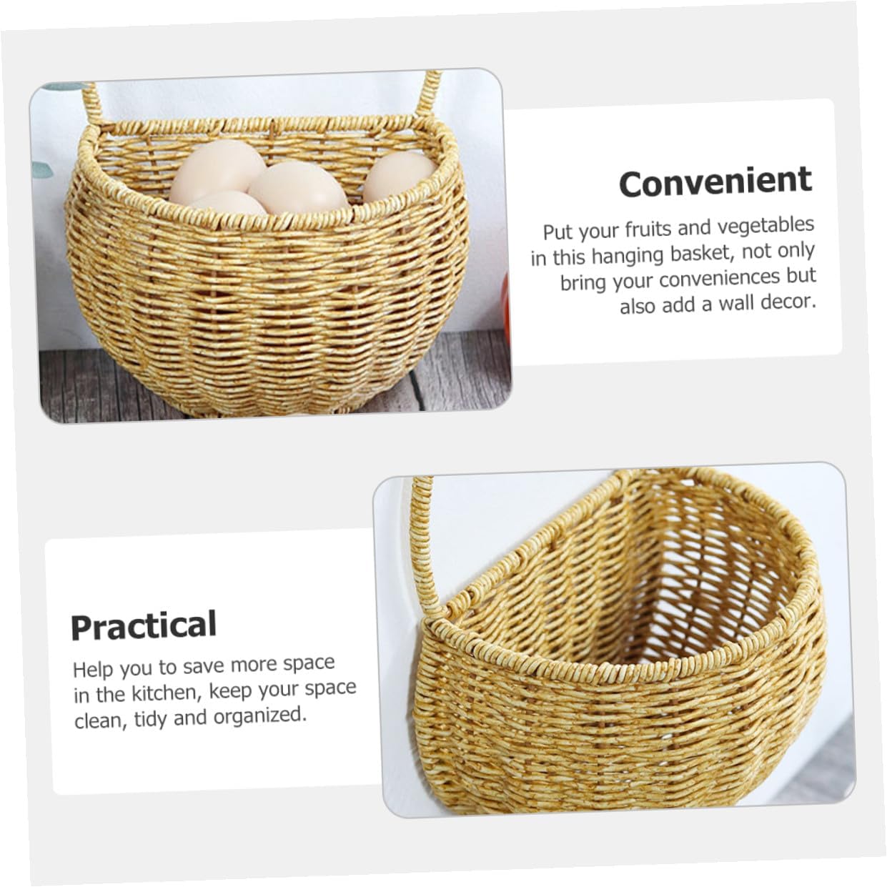 Handwoven Wall-mounted Hanging Storage Basket for Fruits Vegetables Kitchen Decor Practical Large Woven Fruit Hammock Organizer for Home and Garden