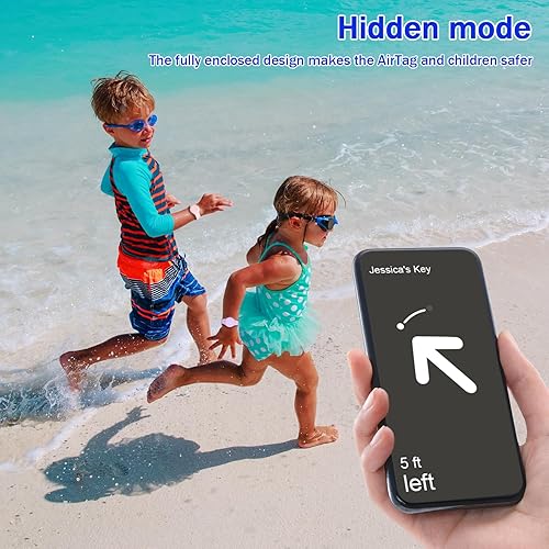 Miniatura 4 de R-fun Impermeable para Pulseras Air Tag Paquete de 2 Compatible con Localizadores de Air Tag de Apple con Silicona Suave, Funda Protectora