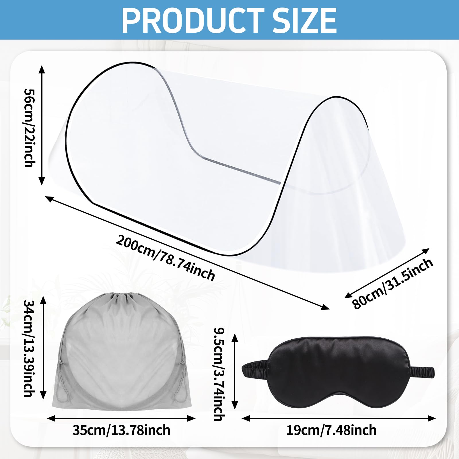 Moustiquaire Pliable, Moustiquaire Lit avec Masque Sommeil, Installation Facile et Rapide, Tente Moustique Portable pour Camping, Voyages, Aventures en Plein Air et l'Utilisation Domicile