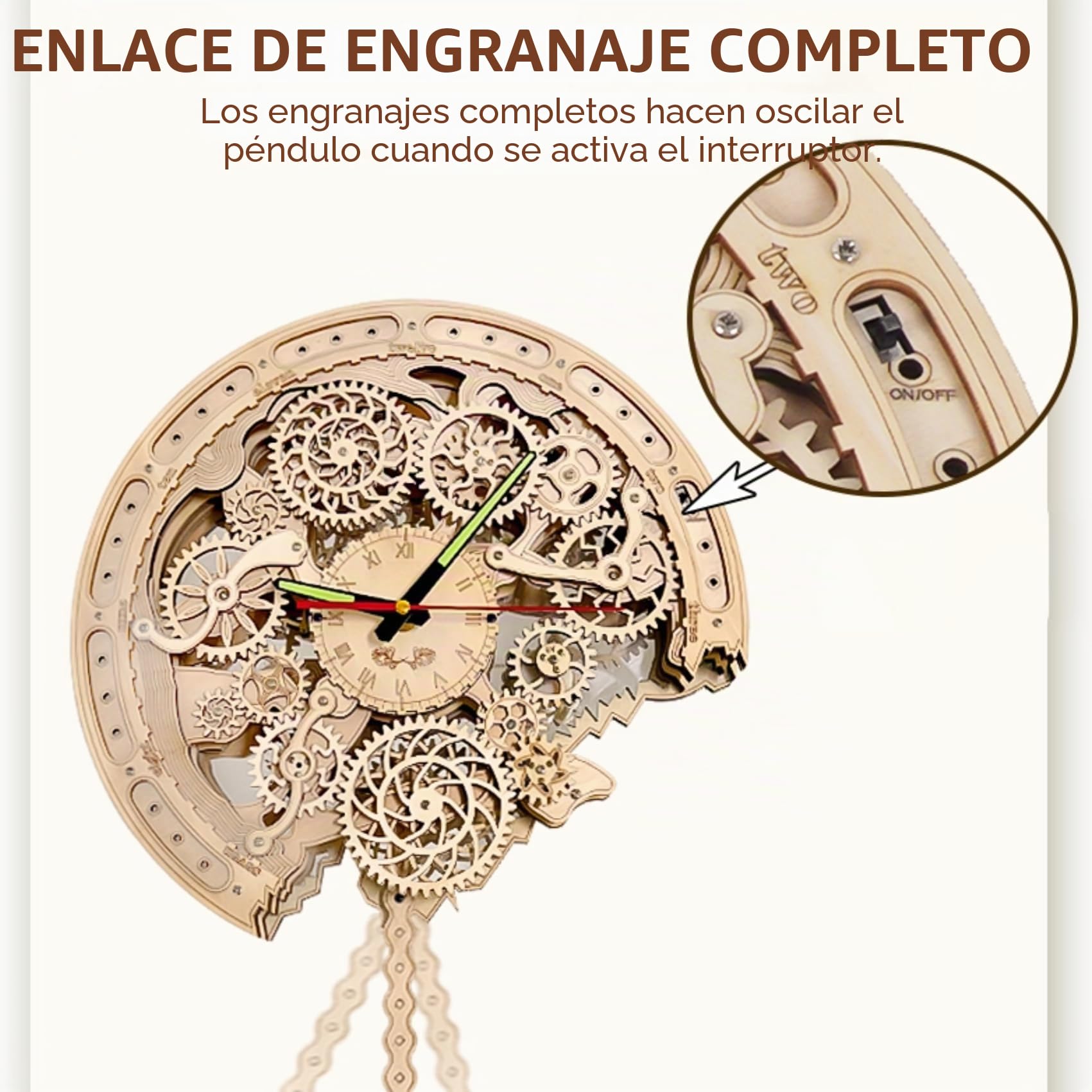 Puzzle de madera 3D mágico, rompecabezas de madera para adultos, juego de maquetas mecánicas de madera, rompecabezas de madera 3D, regalo para niños y adultos (reloj)
