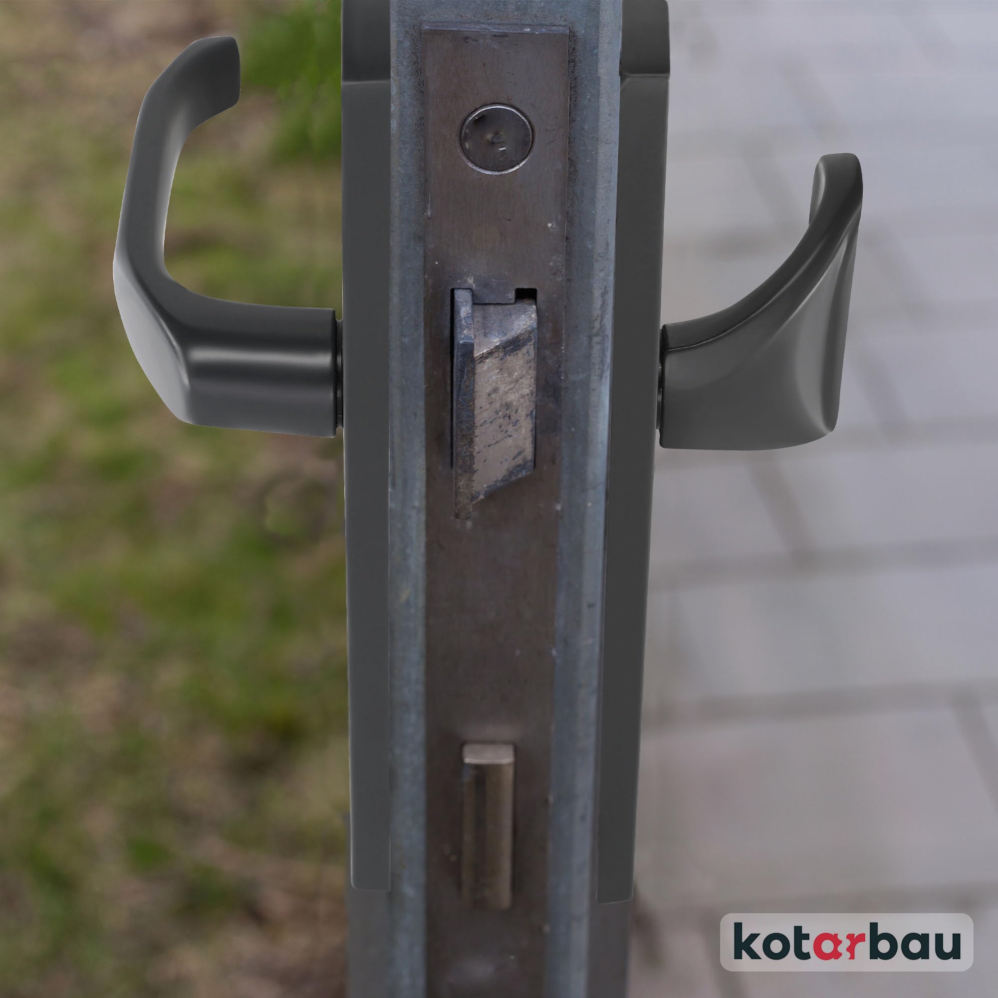 KOTARBAU® Poignée de Porte 72 mm - Cylindre Profilé en Aluminium - Longue Poignée Anthracite pour Porte Intérieure