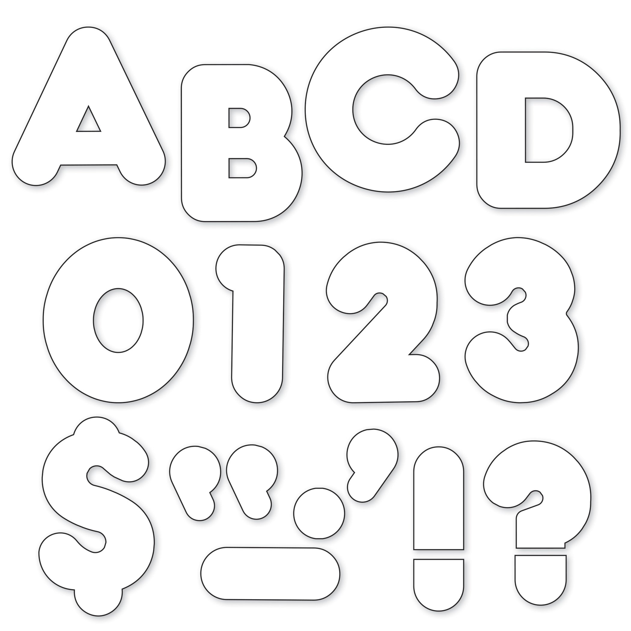 TREND ENTERPRISES, INC. White 4" Casual Uppercase Ready Letters,T-1567