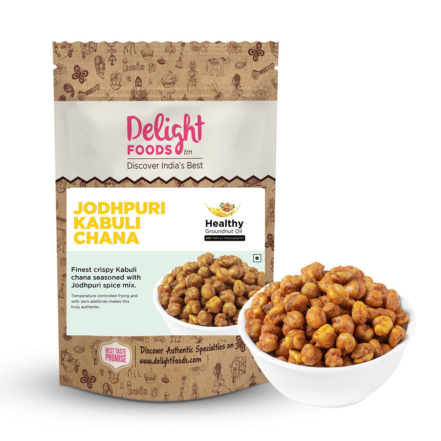 Delight Foods Jodhpuri Kabuli Chana 300g Healthy Groundnut Oil Fried Namkeen, Indian Snacks, No Preservatives (B09WN9NQ8J) Amazon Price History, Amazon Price Tracker
