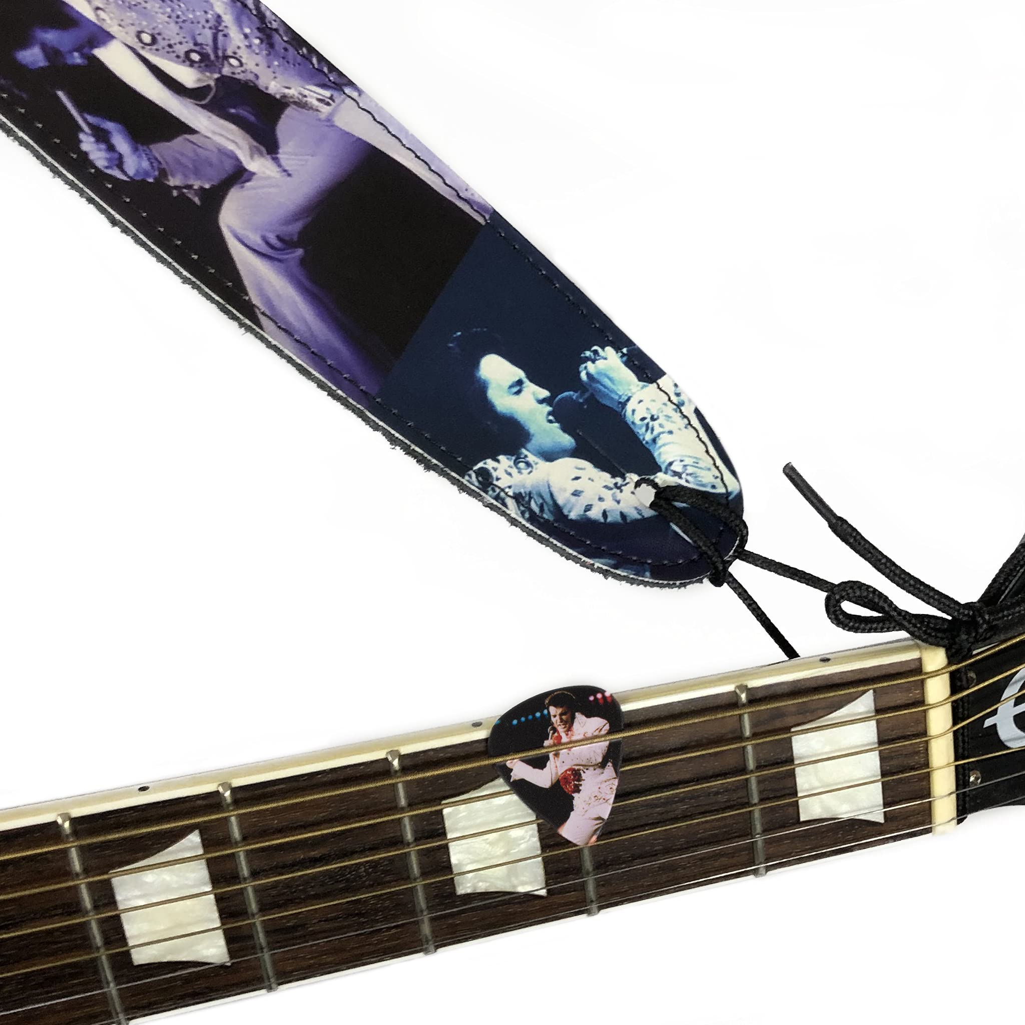 Perri's Leathers P25EPV-8264 Elvis, Leather Guitar Strap with High Resolution Imaging