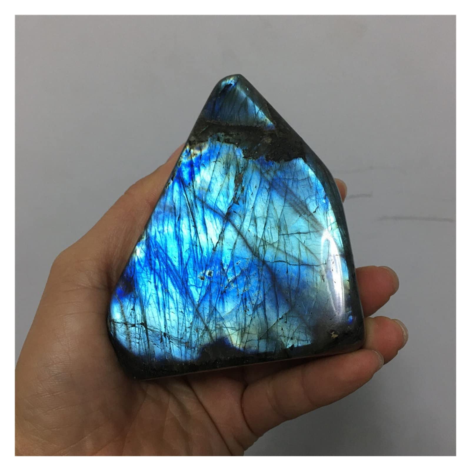 Labradorita con flash azul mineral de sanación energética hogar