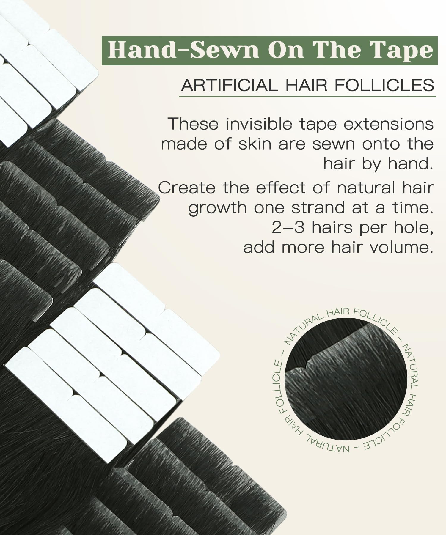 SURNEL Injected Tape in Hair Extensions 20 Inch Natural Black Natural Real Hair Extension Upgraded Seamless Remy Invisible Skin Weft Straight 20 Pcs 45g(#1B-20) - Image 4