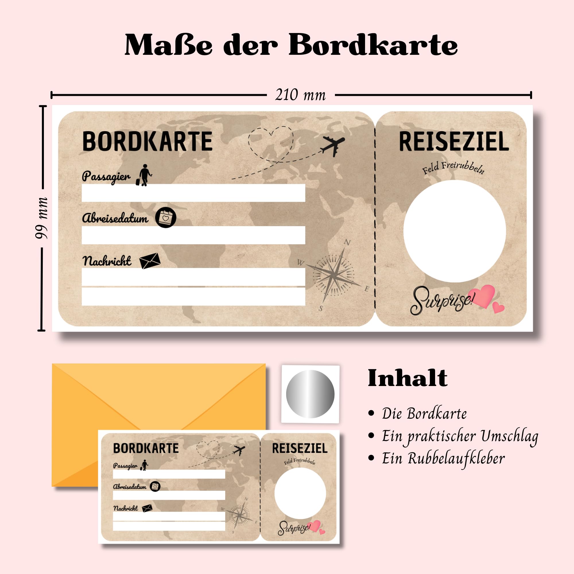 Bon De Voyage Personnalisé à L'eucalyptus | Carte à Gratter | Cadeau Pour Les Amoureux Du Voyage | Bon D'achat | Surprise | Cadeau De Noël - France