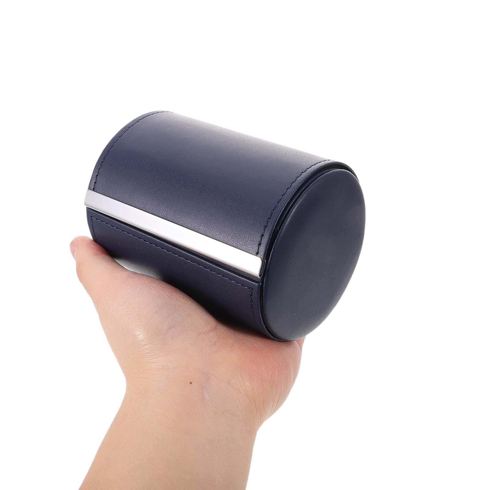 SUPVOX Custodia Portacravatte Rotonda in Pelle Pu con Chiusura Magnetica, Scatola Organizer Antirughe Compatta per Viaggi, Contenitore da Viaggio Leggero per Cravatte Uomo Professionale