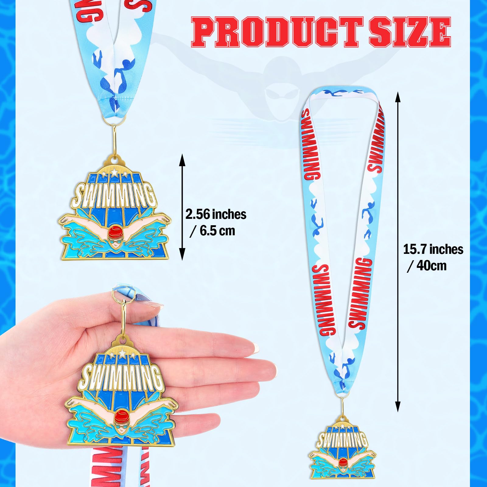 Medallas de Premio a Granel de 6,50 cm con Cinta para el Cuello, Medalla ganadora Deportiva para torneos de Equipo, premios, competiciones, Partidos Escolares, Recuerdos de Fiesta